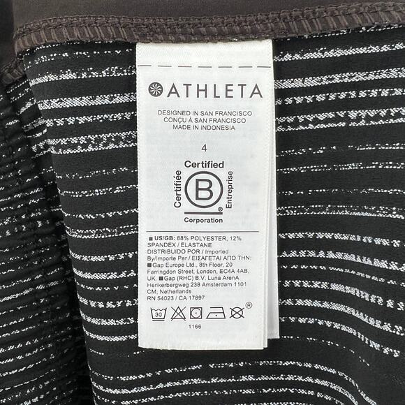 ATHLETA Arrival Pants Womens 4 Black Amara Stripe Drawstring High Rise Cropped - Picture 11 of 16